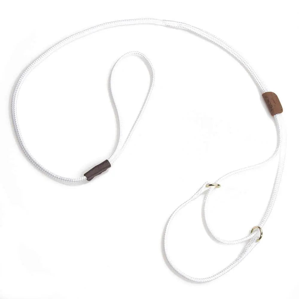 Mendota Martingale Dog Show Leash - Small 8-14 (20cm-36cm) - Made in the USA - White - Pet Care > Dog Supplies > Dog