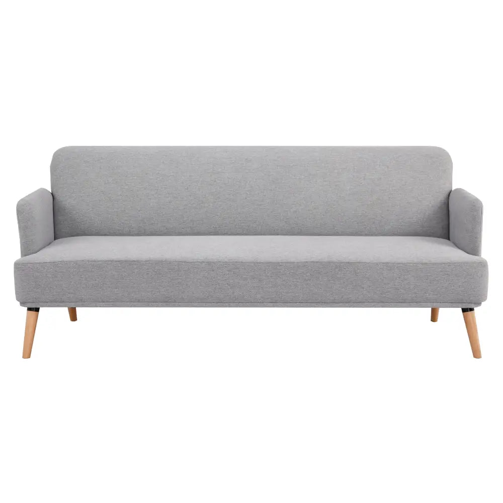 Merlin 3 Seater Sofa Futon Bed Fabric Lounge Couch - Grey - Furniture > Sofas