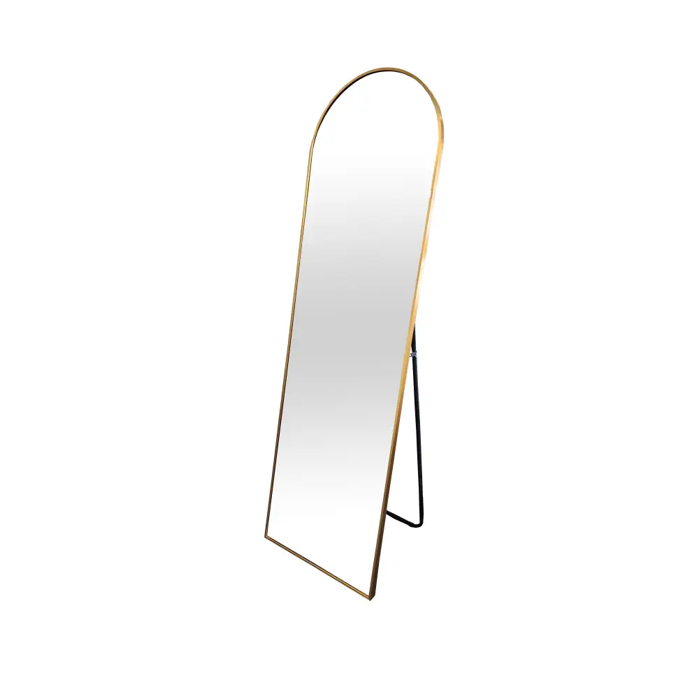 Metal Arch Gold Free Standing Mirror - 50cm x 170cm - Home & Garden > Decor