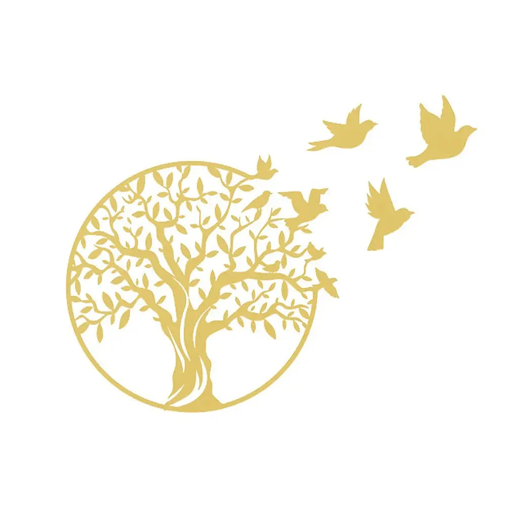 Metal Tree of Life Wall Art 7 Flying Birds Wall Sculpture - Home & Garden > Wall Art