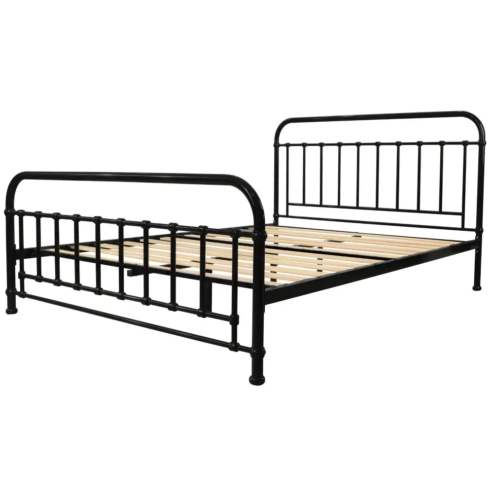 Metallica Queen Bed Size Metal Frame Platform Mattress Base - Black - Furniture > Bedroom