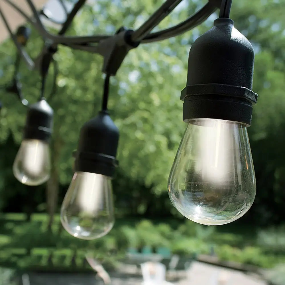 Milano Decor Edison Globe Solar Powered Lamp String Lights - White - 20 Lights - Home & Garden > Lighting