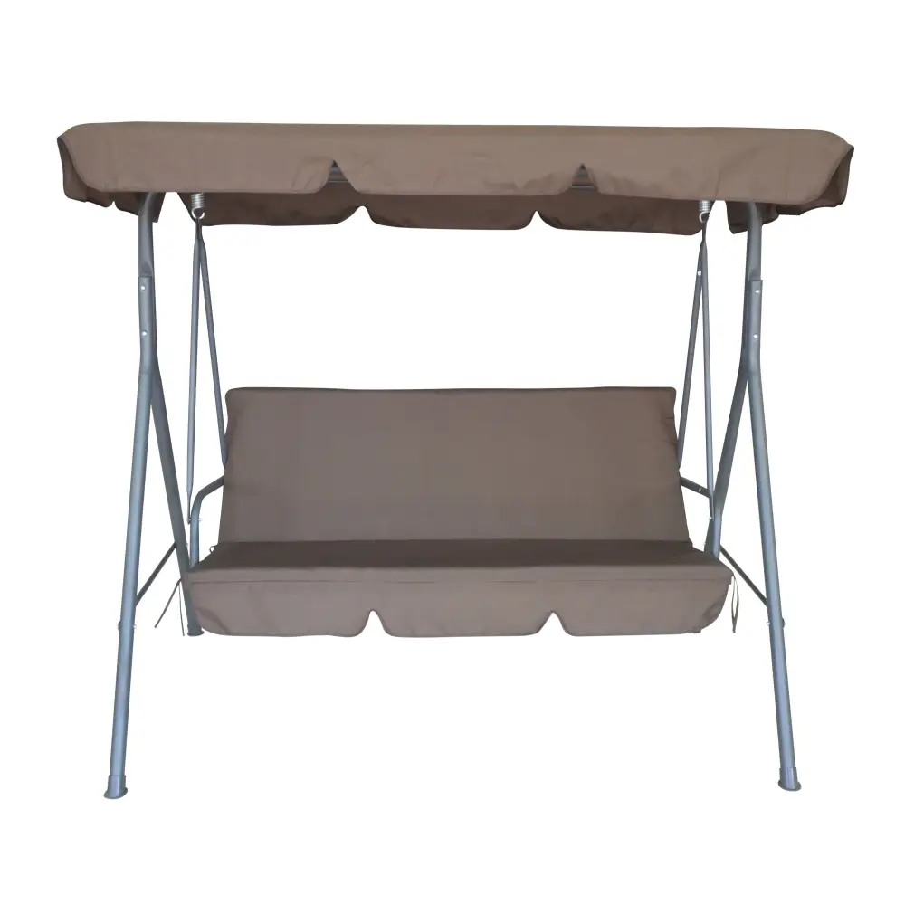 Milano Outdoor Swing Bench Seat Chair Canopy Furniture 3 Seater Garden Hammock - Coffee - Furniture > Outdoor