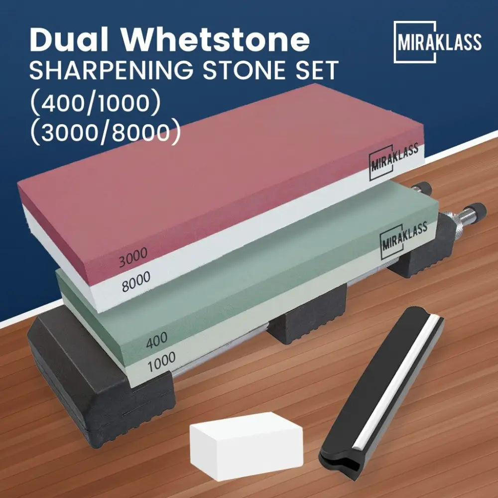 Miraklass Sharpening Stone Set (400/1000 + 3000/8000 Grit) MK-WS-100-RL - Home & Garden > Kitchenware