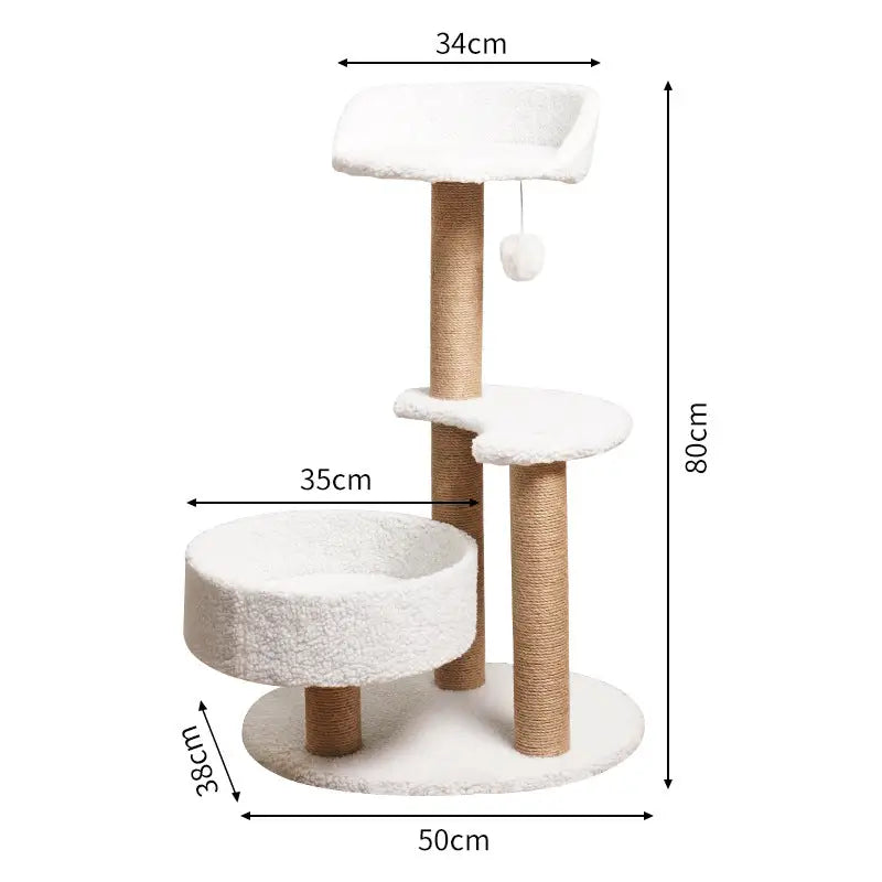 Modern Cat Tree Tower with Scratching Posts and Cozy Perches (50x38x80 cm) - Pet Care > Cat Supplies > Cat Furniture