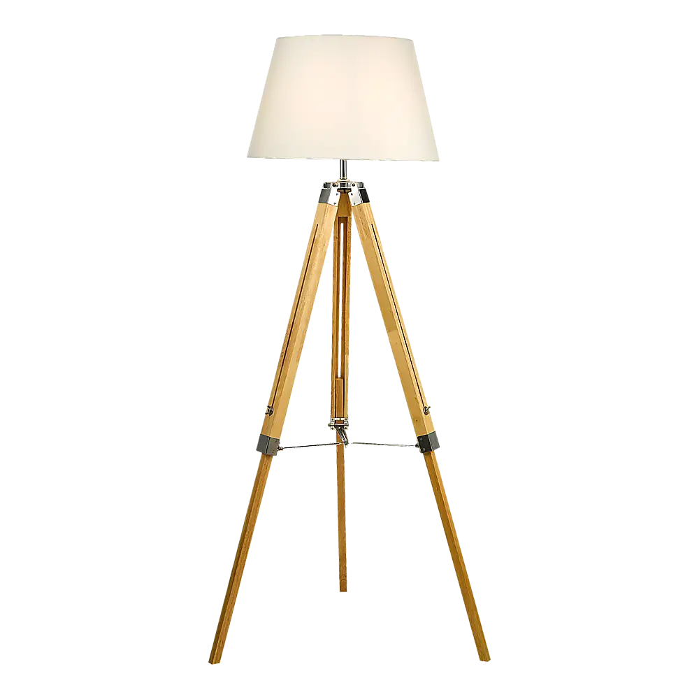Modern Floor Lamp Wood Tripod Home Bedroom Reading Light 145cm - Home & Garden > Lighting
