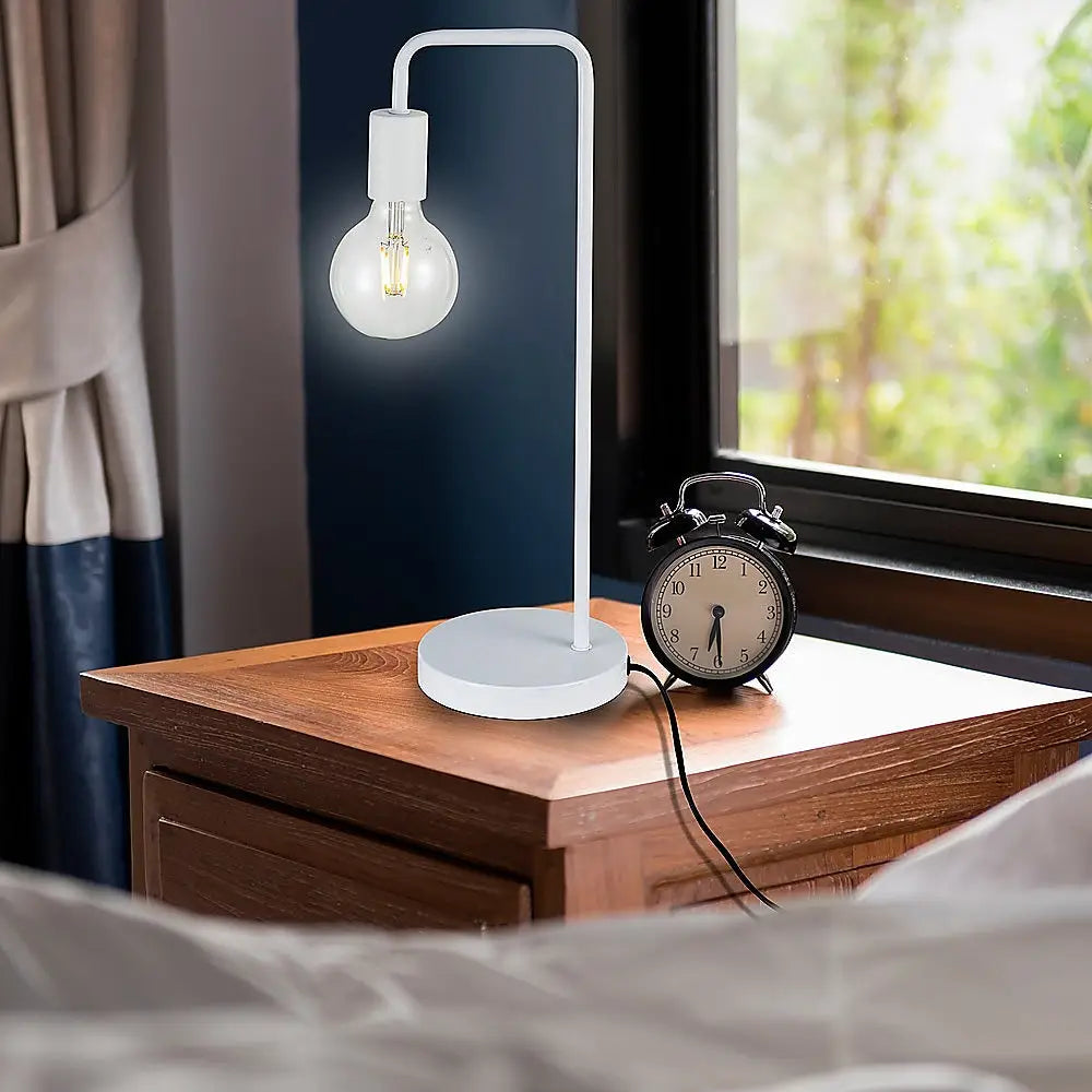 Modern Table lamp Desk Light Base Bedside Bedroom White - Home & Garden > Lighting