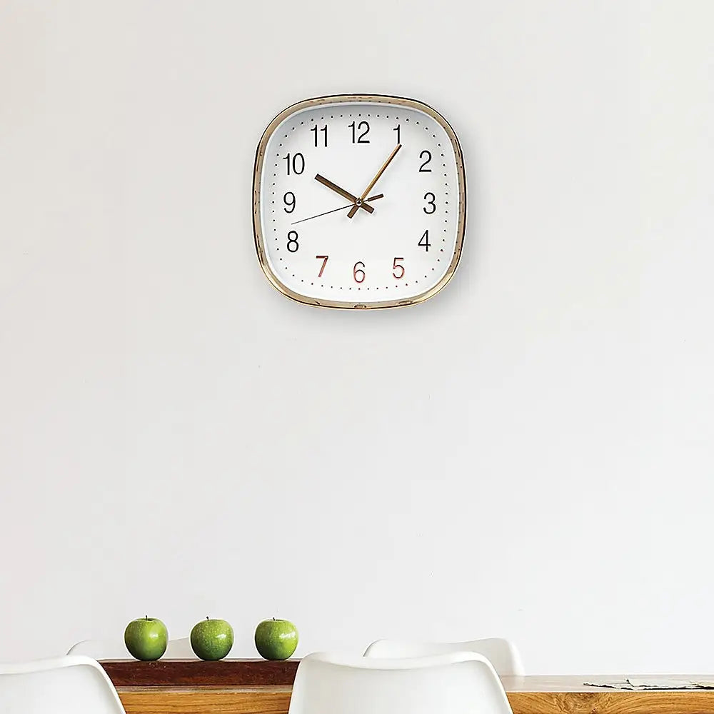 Modern Wall Clock Silent Non-Ticking Quartz Battery Operated Gold - Home & Garden > Decor