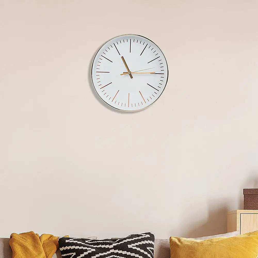 Modern Wall Clock Silent Non-Ticking Quartz Battery Operated Gold - Home & Garden > Decor