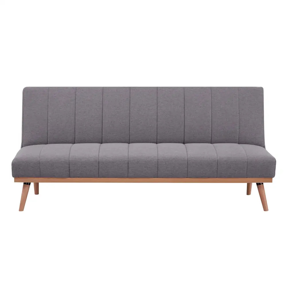 Monroe 3 Seater Sofa Futon Bed Fabric Lounge Couch - Graphite - Furniture > Sofas