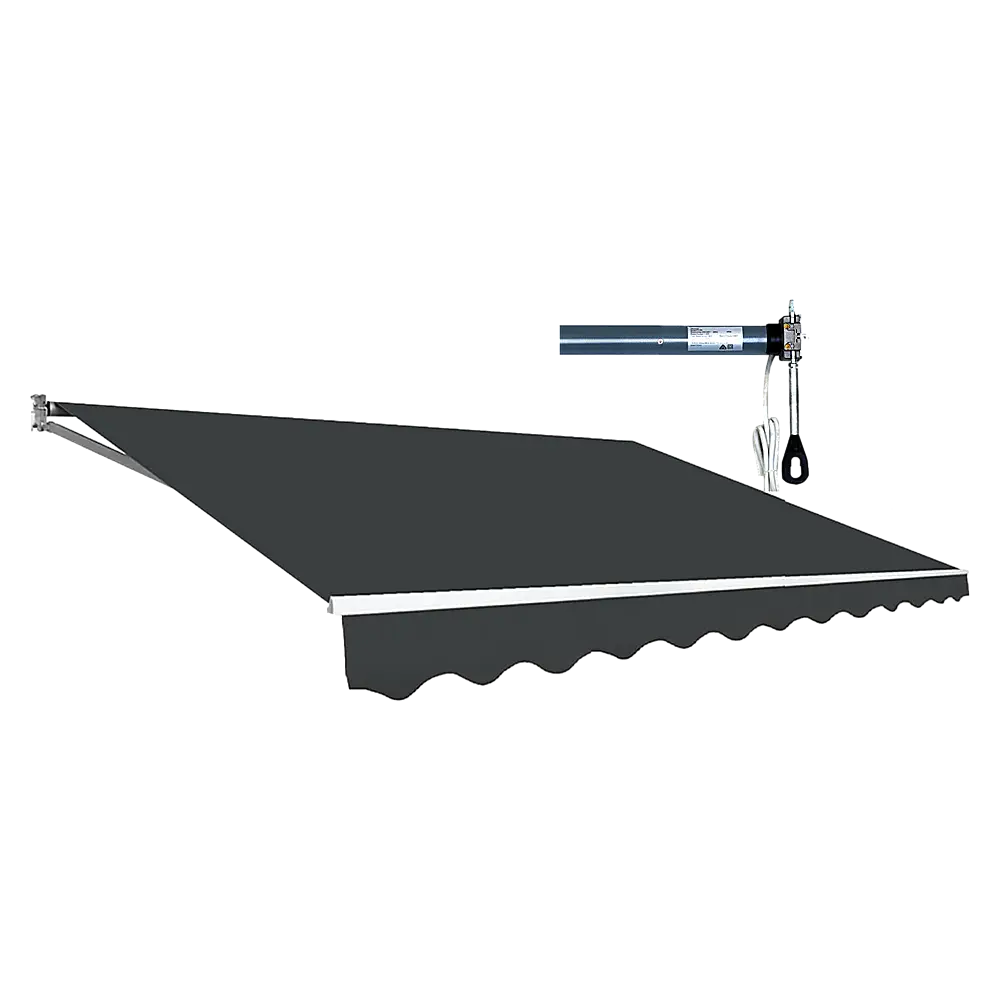 Motorised Outdoor Folding Arm Awning Retractable Sunshade Canopy Grey 4.0m x 3.0m - Home & Garden > Shading
