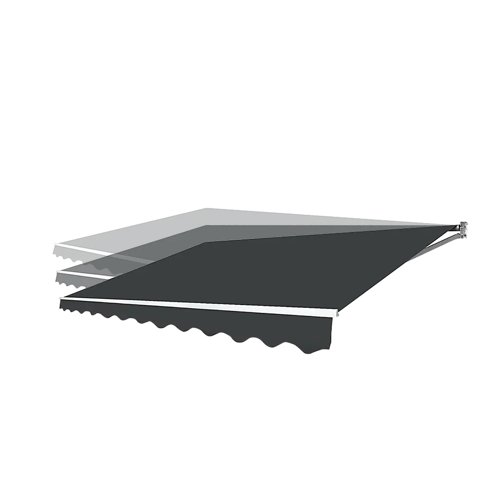 Motorised Outdoor Folding Arm Awning Retractable Sunshade Canopy Grey 5.0m x 3.0m - Home & Garden > Shading