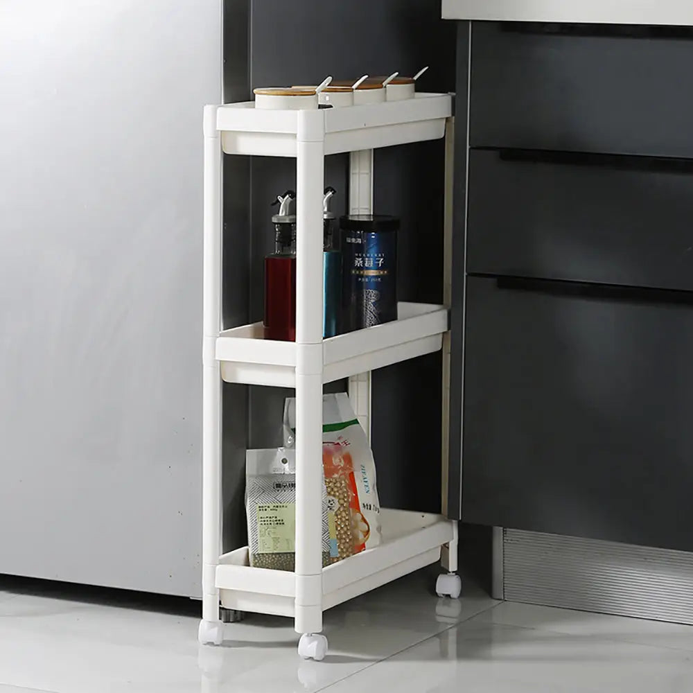 Narrow Gap Storage Rack Basket Shelf Cart Holder for kitchen and laundry Room(4 Layers) - Home & Garden > Storage
