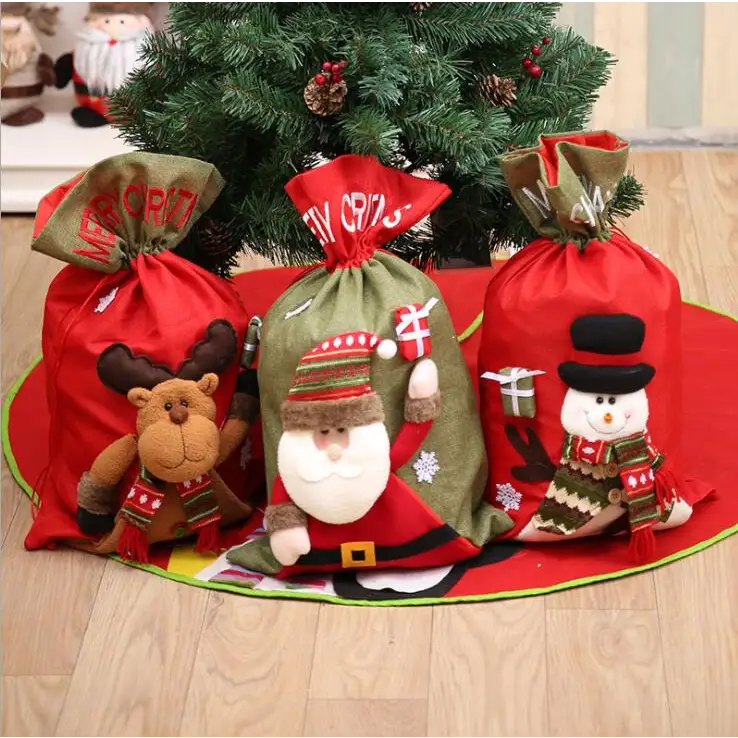 New Christmas Large Jumbo Felt Santa Sack Children Xmas Gifts Candy Stocking Bag Reindeer (56x35cm) - Occasions >