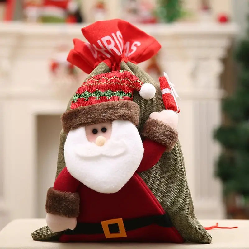 New Christmas Large Jumbo Felt Santa Sack Children Xmas Gifts Candy Stocking Bag Santa (56x35cm) - Occasions >