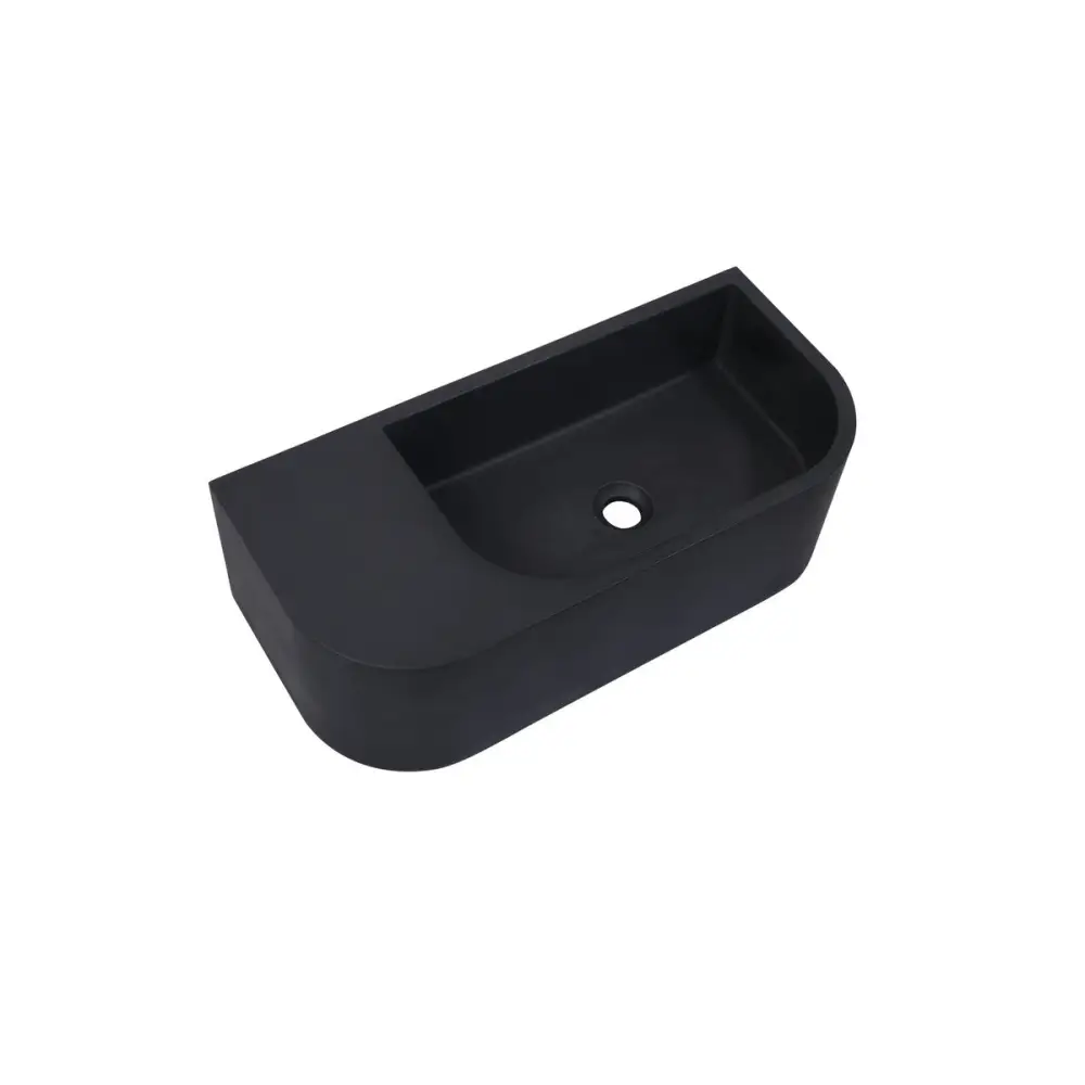 New Concrete Cement Wash Basin Counter Top Matte Black Wall Hung Basin - Furniture > Bathroom > Sinks