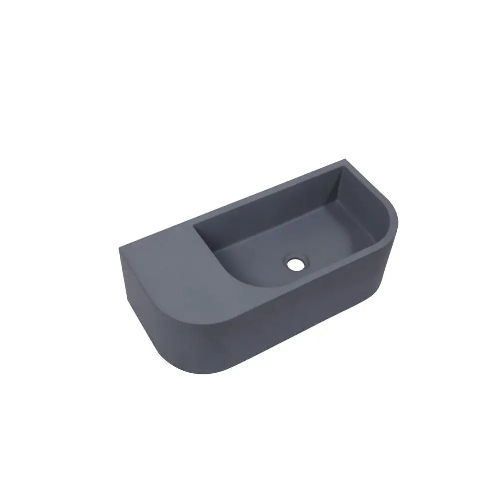 New Concrete Cement Wash Basin Counter Top Matte Dark Grey Wall Hung Basin - Furniture > Bathroom > Tap & Sink