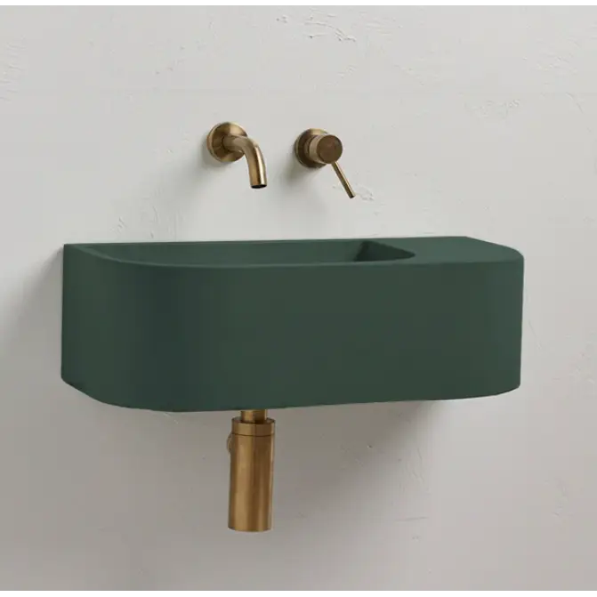 New Concrete Cement Wash Basin Counter Top Matte Lake Green Wall Hung Basin - Furniture > Bathroom > Tap & Sink
