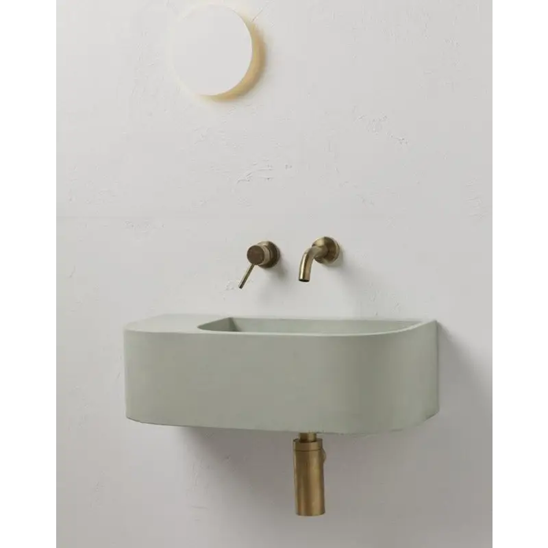 New Concrete Cement Wash Basin Counter Top Matte Mint Green Wall Hung Basin - Furniture > Bathroom > Tap & Sink
