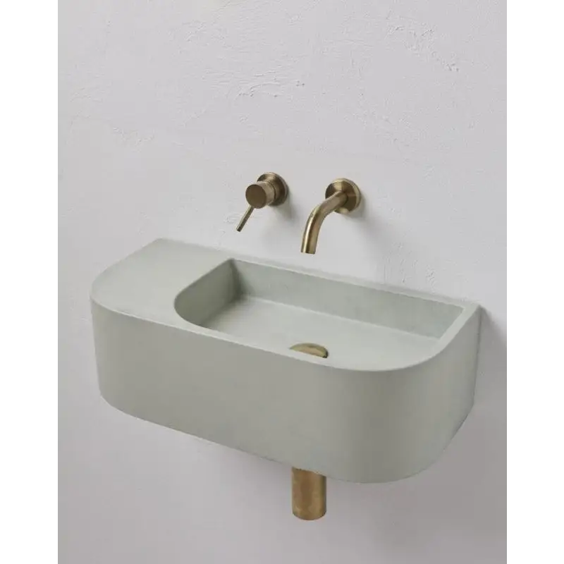 New Concrete Cement Wash Basin Counter Top Matte Mint Green Wall Hung Basin - Furniture > Bathroom > Tap & Sink