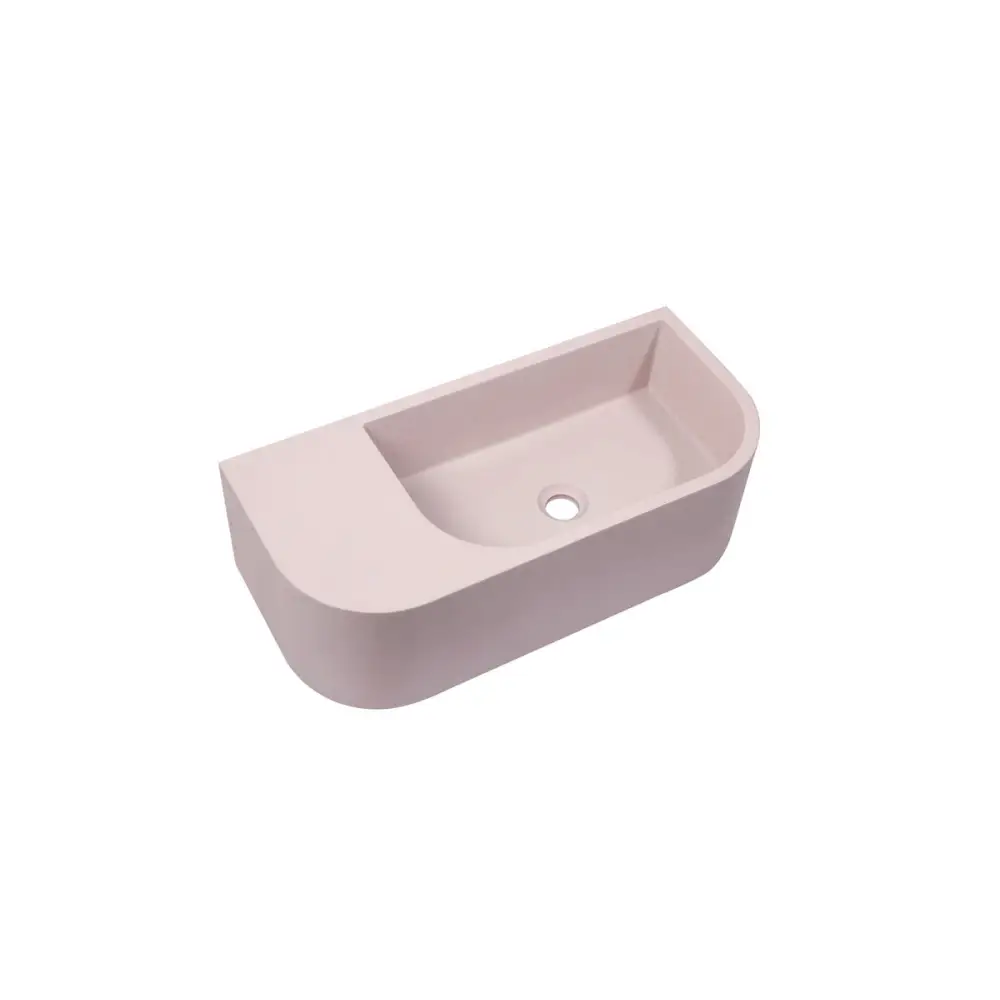 New Concrete Cement Wash Basin Counter Top Matte Pink Wall Hung Basin - Furniture > Bathroom > Tap & Sink Accessories