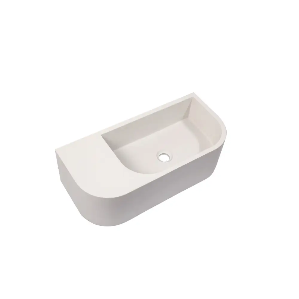 New Concrete Cement Wash Basin Counter Top Matte White Wall Hung Basin - Furniture > Bathroom > Sinks