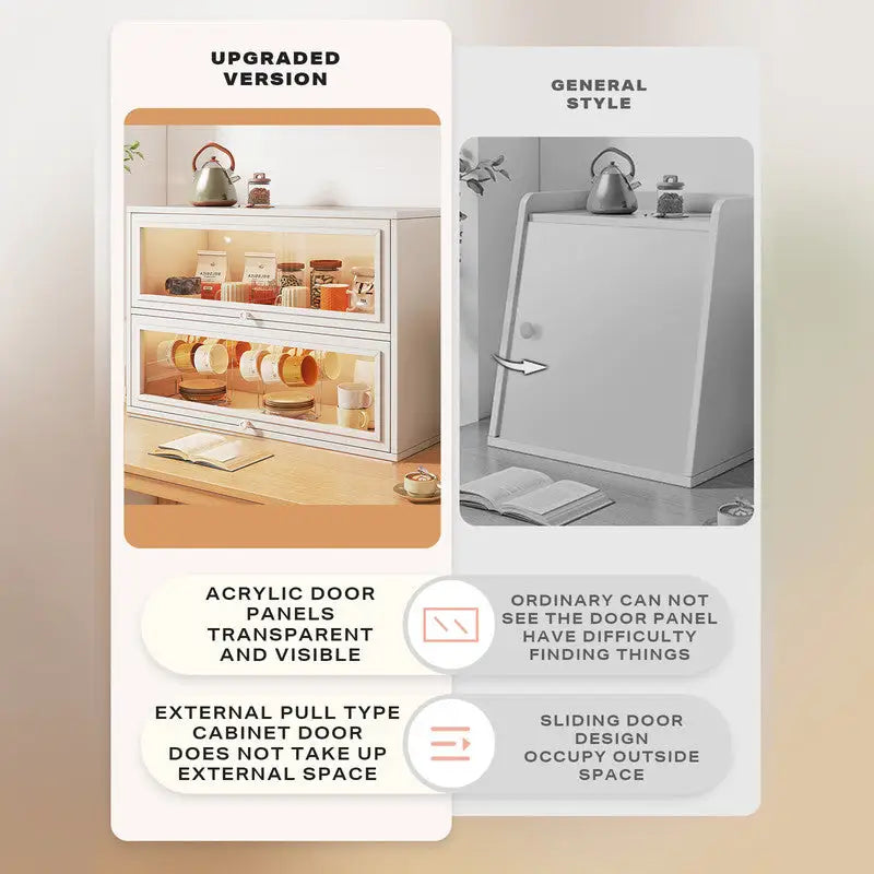 NEW Kitchen Acrylic Cup Storage Cabinet Table Top Cup Storage Box Tea Cup Rack - Furniture > Dining