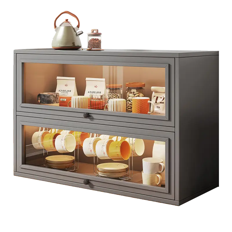 NEW Kitchen Acrylic Cup Storage Cabinet Table Top Cup Storage Box Tea Cup Rack - Furniture > Dining