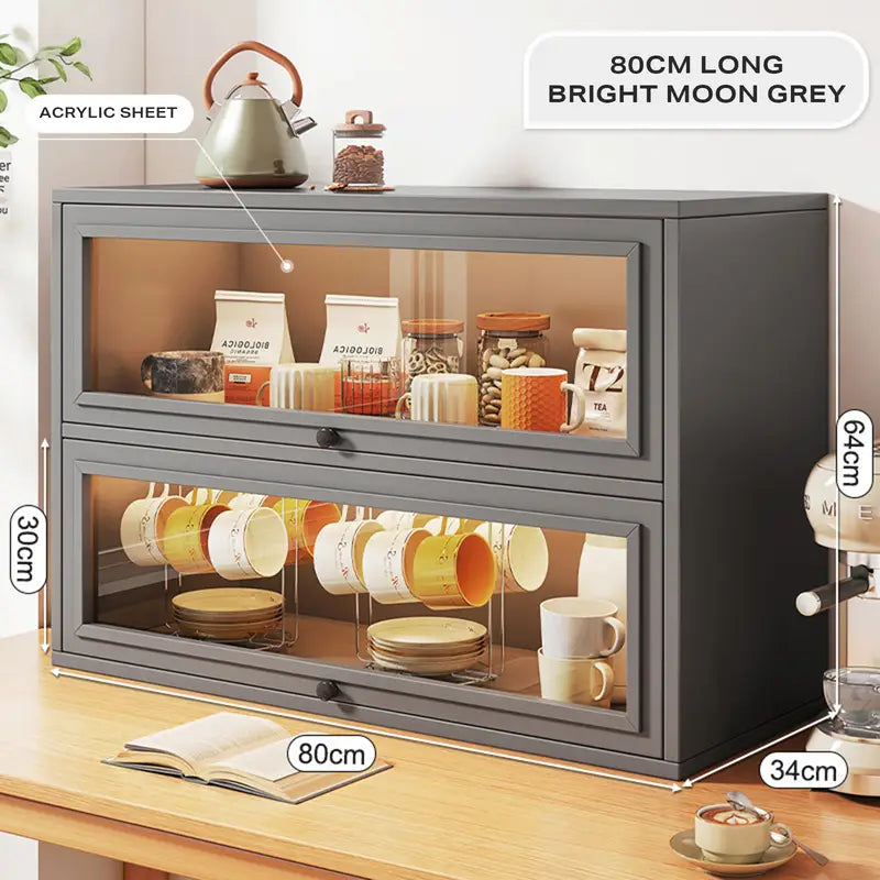 NEW Kitchen Acrylic Cup Storage Cabinet Table Top Cup Storage Box Tea Cup Rack - Furniture > Dining