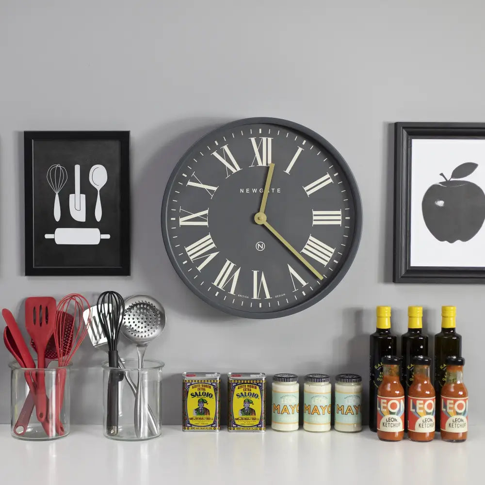 Newgate Mr Butler Wall Clock Moonstone Grey Reverse Dial - Home & Garden > Decor