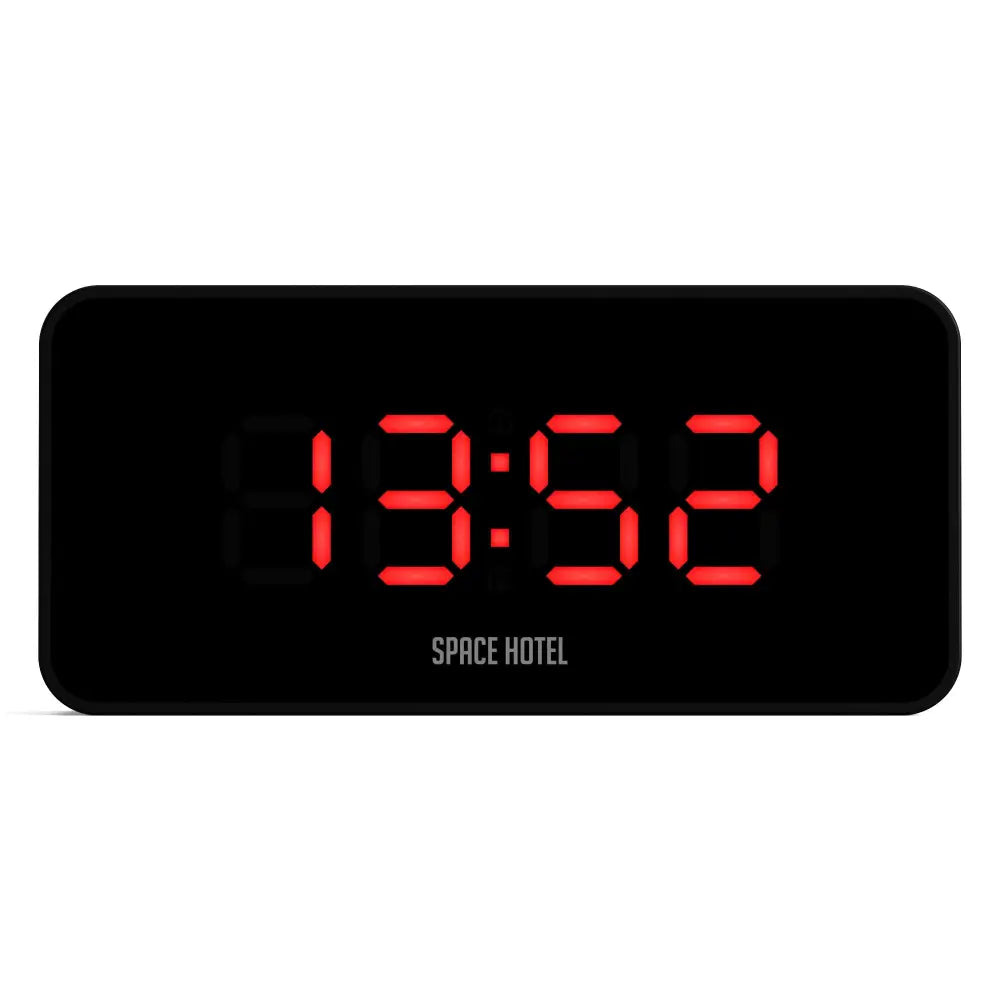 Newgate Space Hotel Hypertron Alarm Clock Black Case - Black Lens - Red Led - Home & Garden > Decor > Clocks