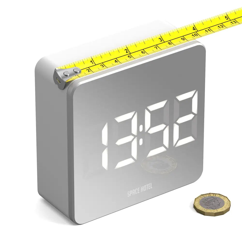 Newgate Space Hotel Orbatron Alarm Clock White Case - Silver Lens - White Led - Home & Garden > Decor > Clocks