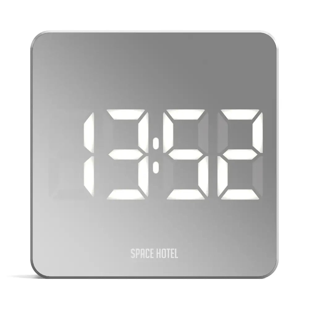 Newgate Space Hotel Orbatron Alarm Clock White Case - Silver Lens - White Led - Home & Garden > Decor > Clocks