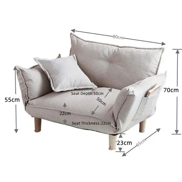 NNEOBA Convertible Sofa Couch with Adjustable Backrest and Armrests - Furniture > Bar Stools & Chairs > Arm Chairs &