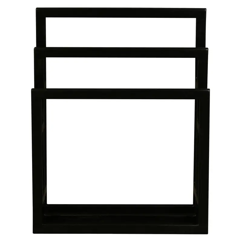 Nobu Solid Mahogany Timber Towel Stand (Black) - Home & Garden > Bathroom Accessories > Towel Racks & Holders