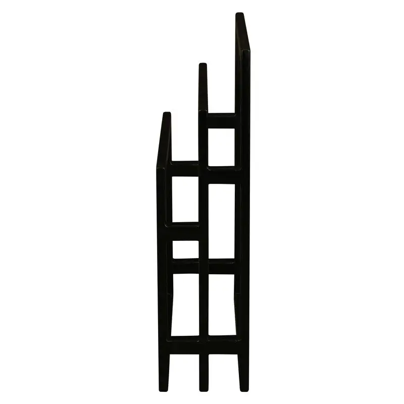 Nobu Solid Mahogany Timber Towel Stand (Black) - Home & Garden > Bathroom Accessories > Towel Racks & Holders