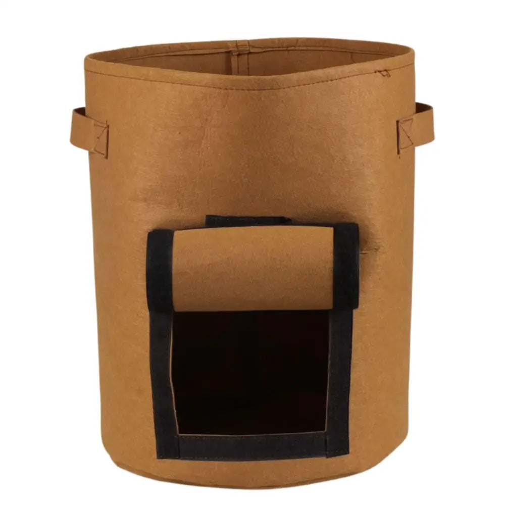 NOVEDEN 5 Packs 10 Gallon Plant Grow Bags with Window Flap (Brown) NE-PB-105-KJ - Home & Garden > Garden Beds