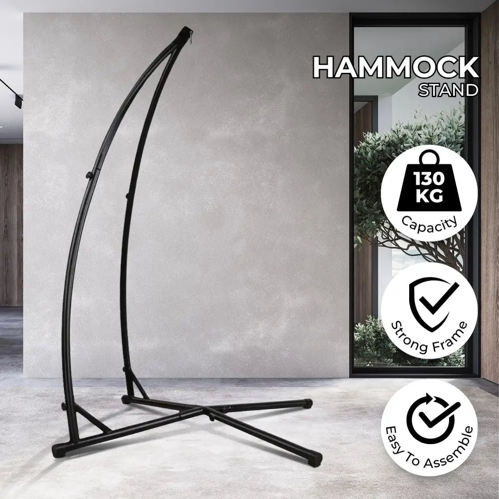 NOVEDEN Hammock Chair Stand for Hanging Air Porch Swing Chair (Black) NE-HC-100-DL - Home & Garden > Hammocks