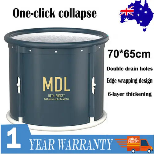 One-Click collapse Portable Foldable oxford Bathtub Water Tube Spa Bath Bucket 70x65cm - Furniture > Bathroom > Bathtubs