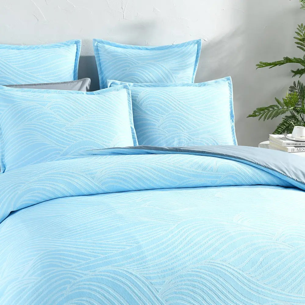 Oscillate Jacquard Sky European Pillowcase by Renee Taylor - Home & Garden > Bedding > Pillowcases