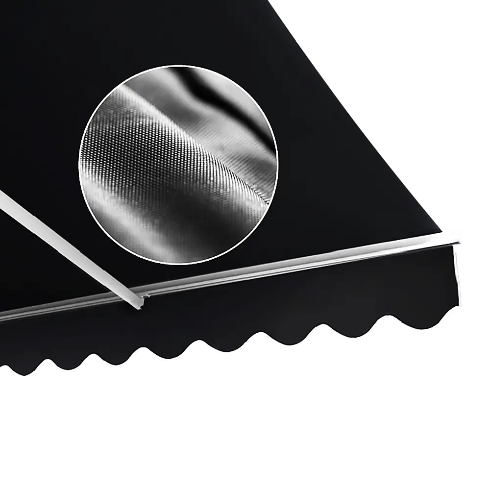 Outdoor Folding Arm Awning Retractable Sunshade Canopy Black 3.0m x 2.5m - Home & Garden > Shading