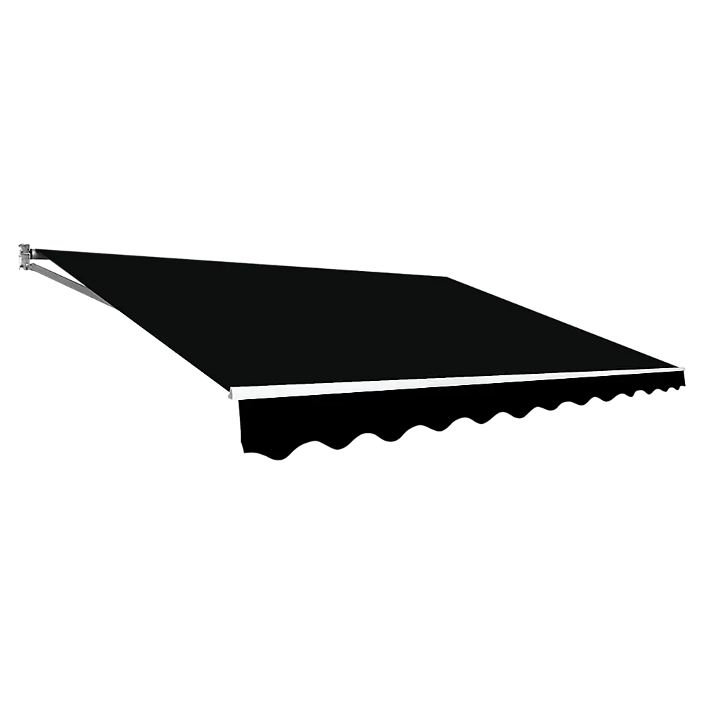 Outdoor Folding Arm Awning Retractable Sunshade Canopy Black 4.0m x 2.5m - Home & Garden > Shading