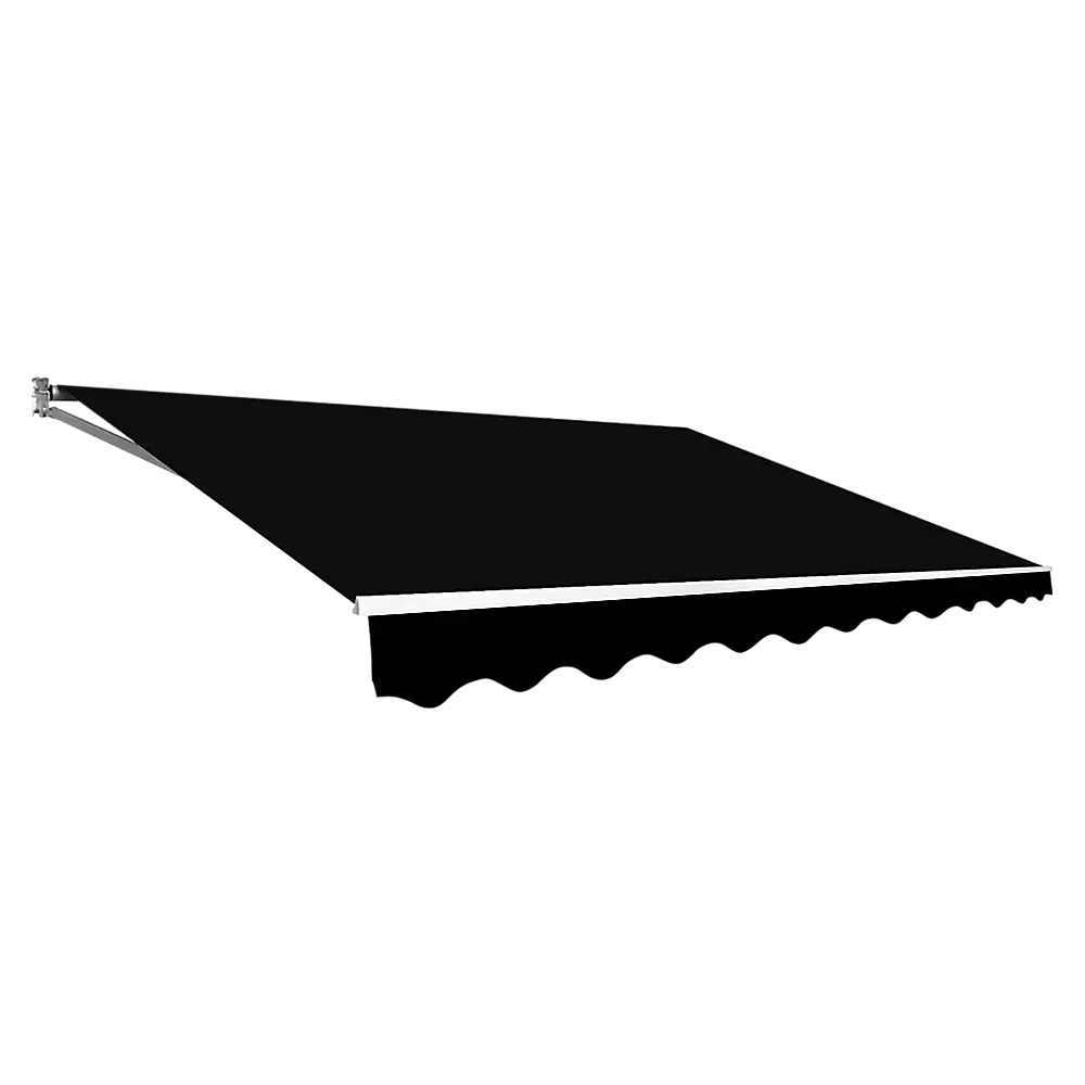 Outdoor Folding Arm Awning Retractable Sunshade Canopy Black 5.0m x 3.0m - Home & Garden > Shading