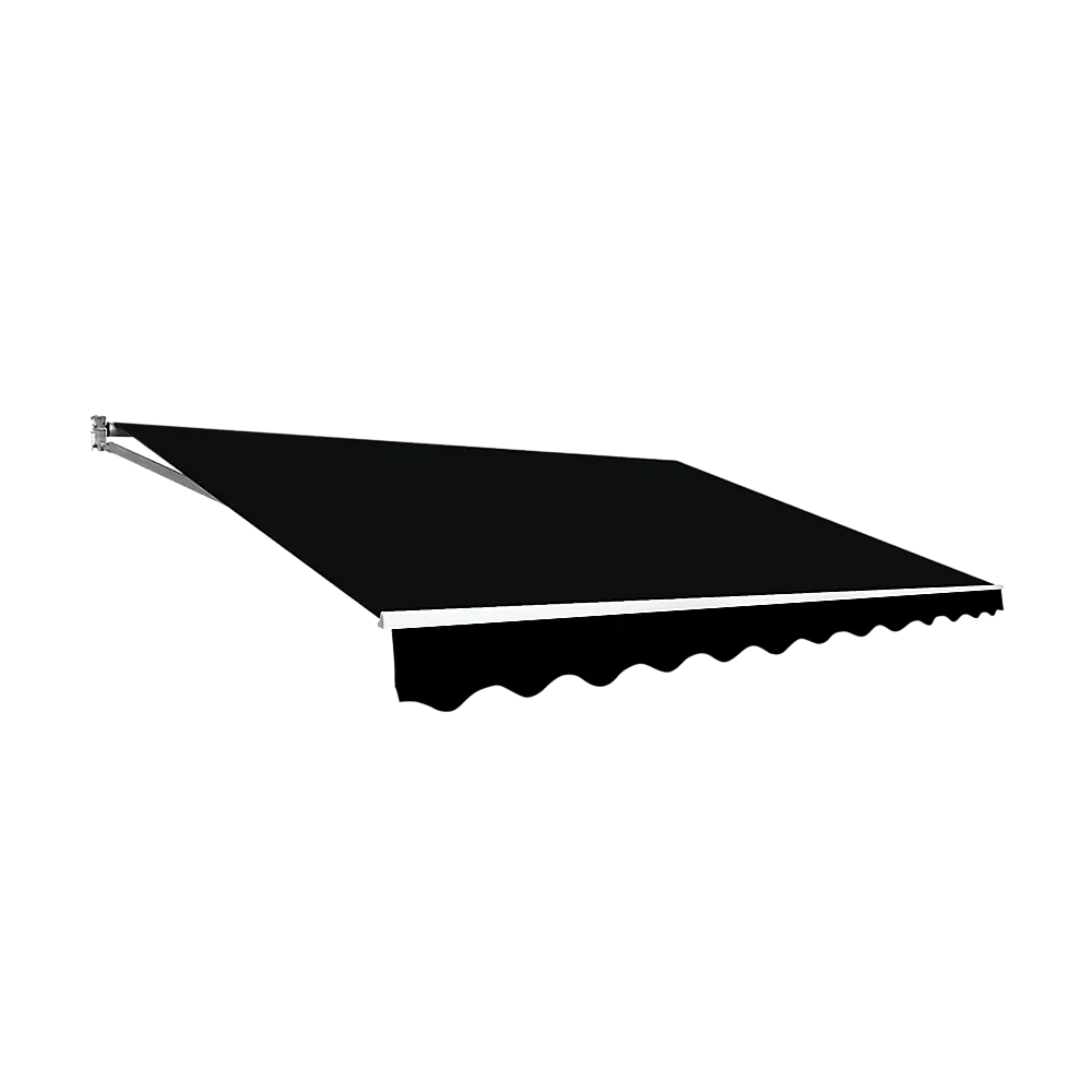 Outdoor Folding Arm Awning Retractable Sunshade Canopy Black 5.0m x 2.5m - Home & Garden > Shading
