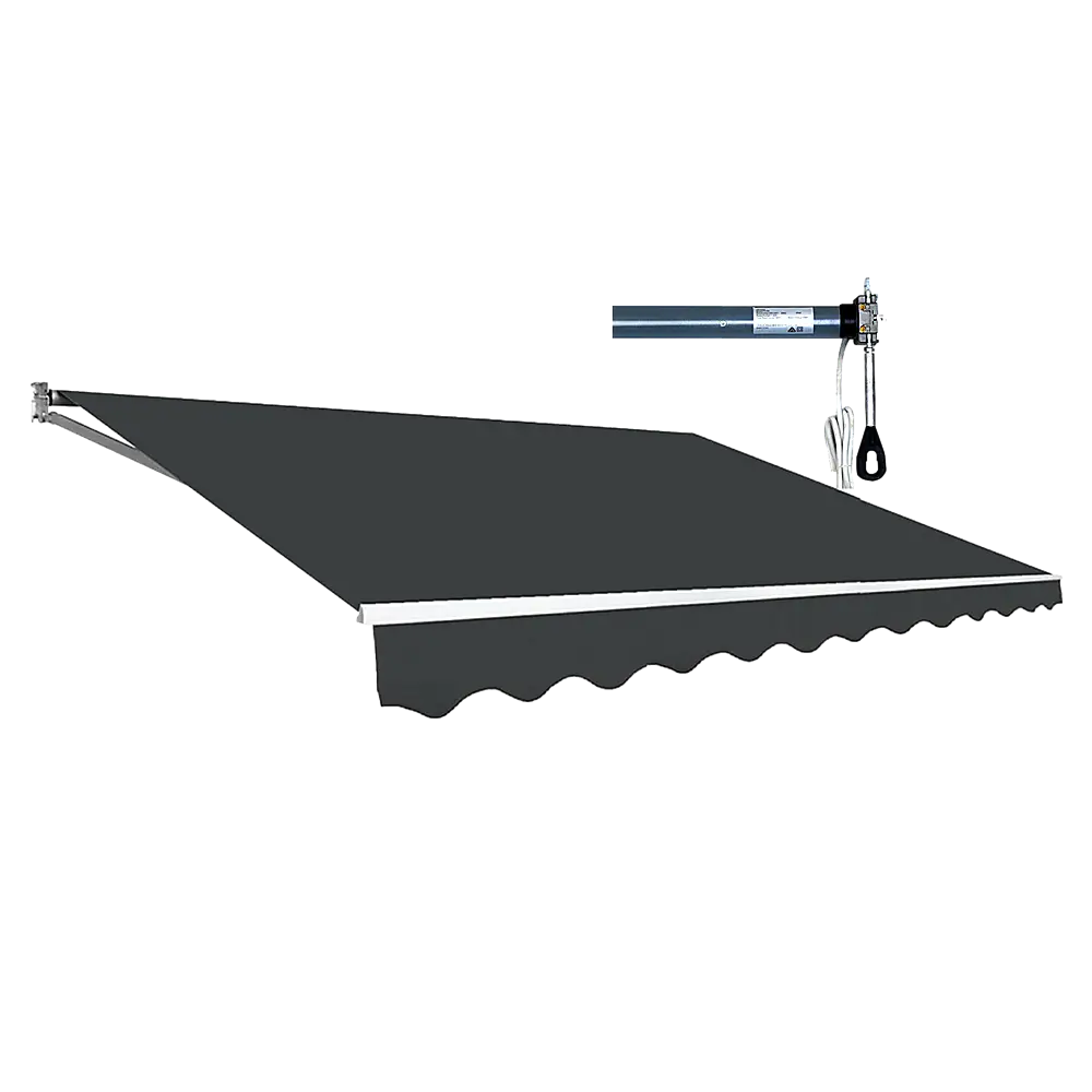 Outdoor Folding Arm Awning Retractable Sunshade Canopy Grey 4.0m x 2.5m - Home & Garden > Shading