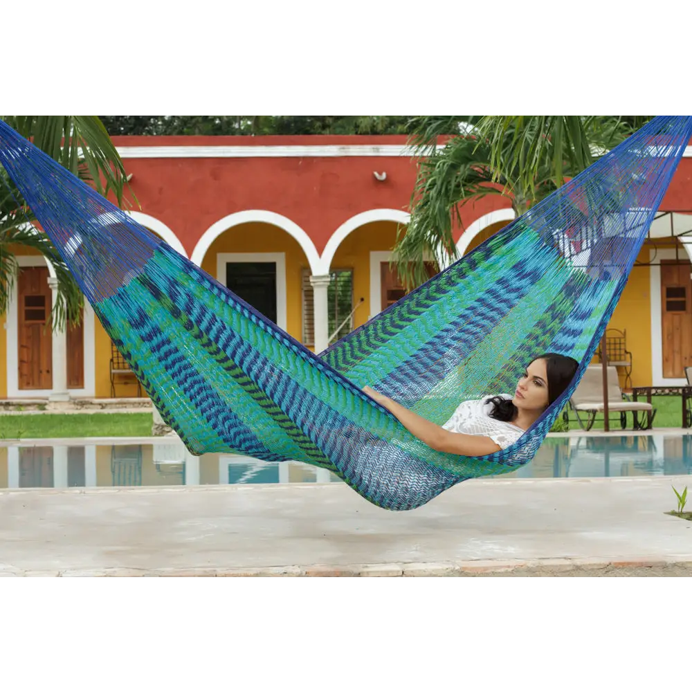 Outdoor undercover cotton Mayan Legacy hammock Family size Caribe - Home & Garden > Hammocks