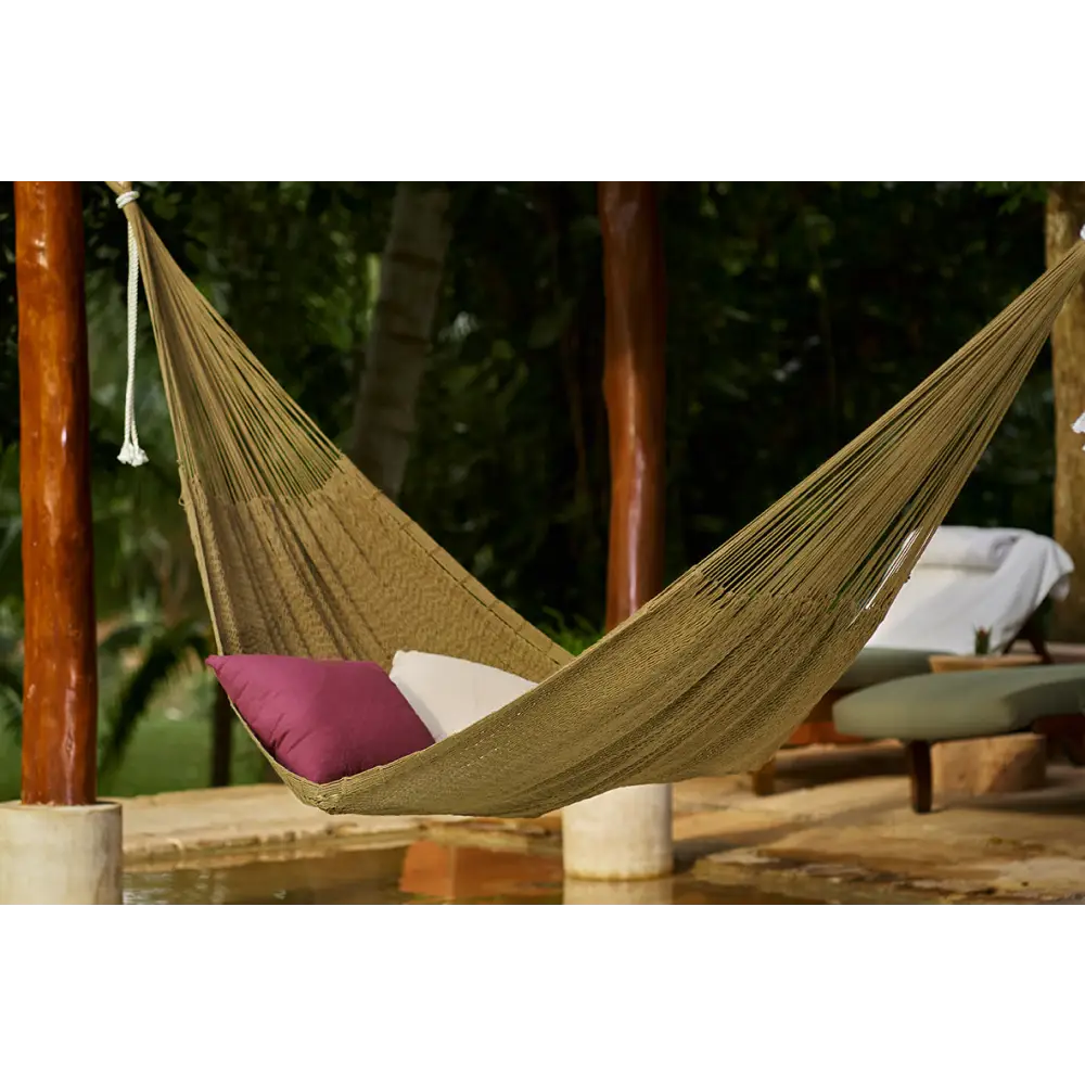 Outdoor undercover cotton Mayan Legacy hammock King size Cedar - Home & Garden > Hammocks