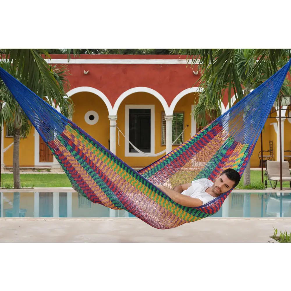 Outdoor undercover cotton Mayan Legacy hammock King size Mexicana - Home & Garden > Hammocks