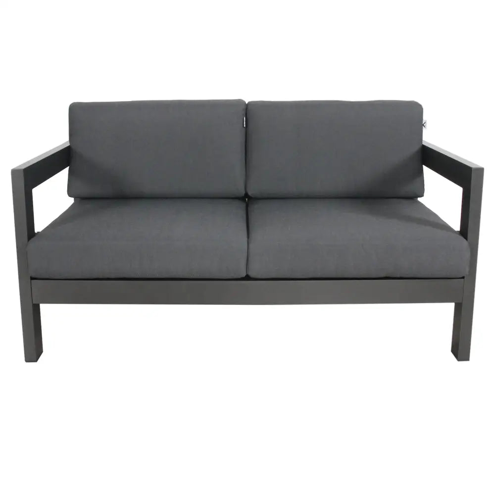 Outie 2 Seater Outdoor Sofa Lounge Aluminium Frame Charcoal - Furniture > Outdoor