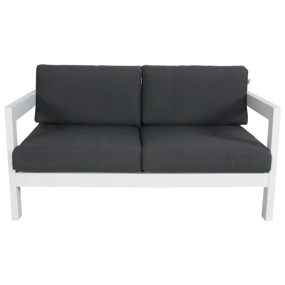 Outie 2 Seater Outdoor Sofa Lounge Aluminium Frame White - Furniture > Outdoor